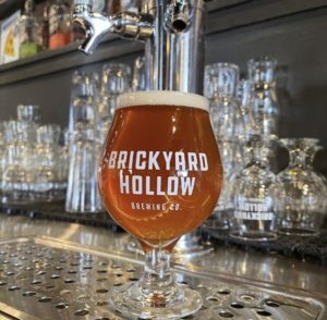 Just poured IPA in a Brickyard Hollow glass